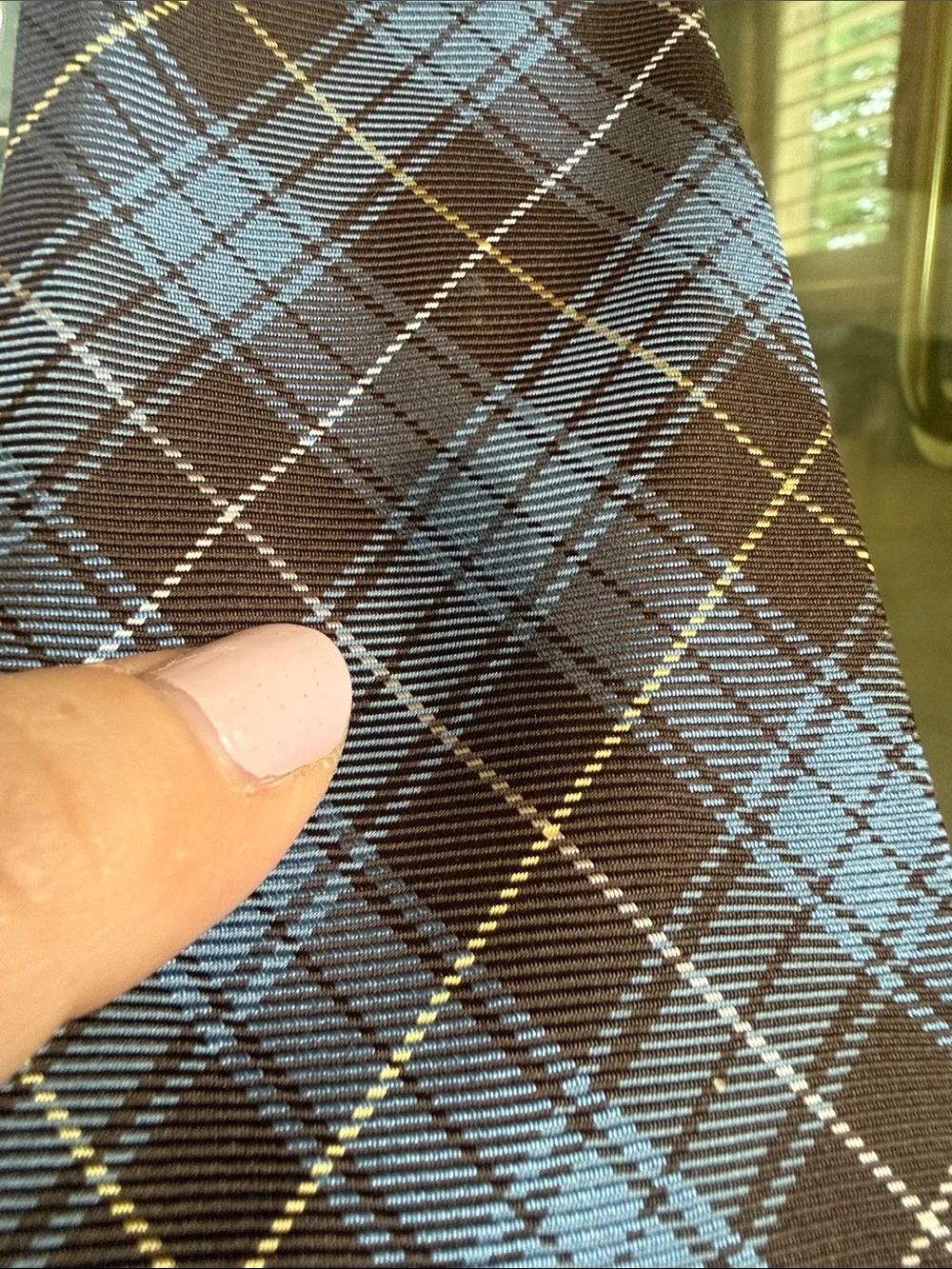 Burberry Blue Plaid Silk Tie